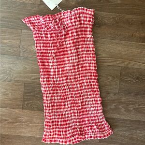 🌷5 for $10! Chic Strapless Bodycon Red and White Dress